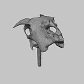 Ancient Dinosaur Skull Fossil With Large Horns And Sharp Teeth Structure