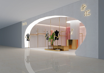 Light Luxury Women's Wear Store 3d model