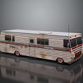 Vintage EAGLE Recreational Vehicle with Striped Exterior Design and Multiple Windows Classic Retro Style