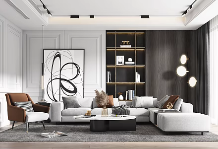modern living room 3d model