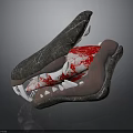 Detailed Crocodile Head Model With Open Mouth Red Internal Organs And Sharp White Teeth