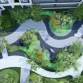 Residential Landscape Design With Winding Pathways Lush Greenery And Stone Steps 3d model