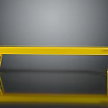 Yellow Bridge Crane With Metallic Structural Frame On Reflective Floor Surface 3d model