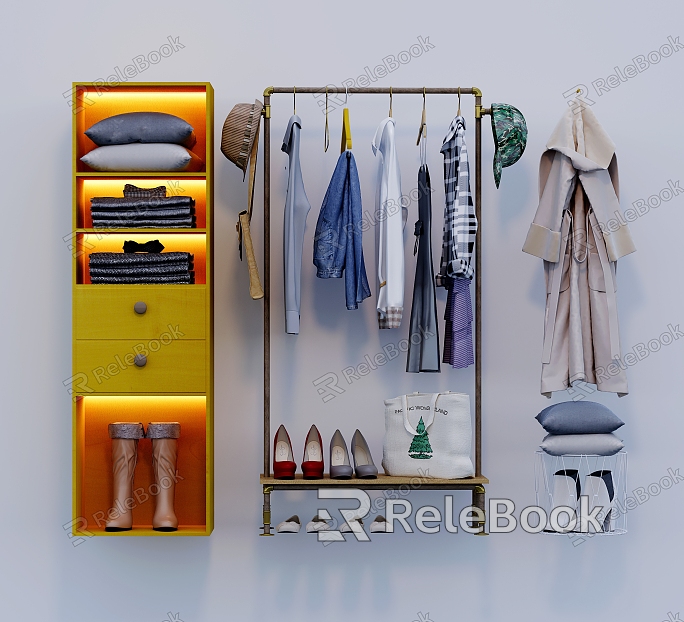 Nordic Clothes and Shoes Storage Cabinet Combination model