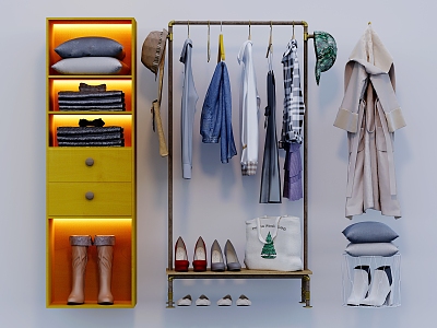 Nordic Clothes and Shoes Storage Cabinet Combination model