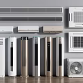 Various Types of Air Conditioners and Fans with Modern Designs for Home Use