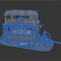 Intricate Golden Carriage Model With Canopy Wheels Barrels And Base