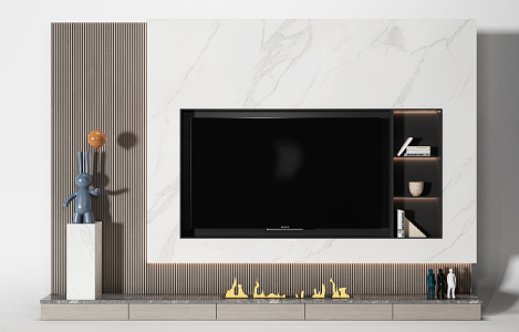 Modern TV Background Cabinet 3d model