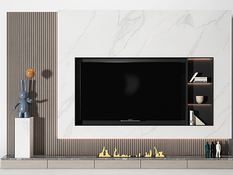 Modern TV Background Cabinet 3d model