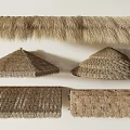 Traditional Thatch Building Components With Conical And Flat Roof Designs