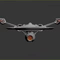 Futuristic Starship Model For Cosmic Exploration With Sleek Wings And Circular Hull