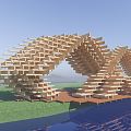 Modern pavilion Landscape wood pavilion 3d model