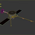 Space Satellite Model With Solar Panels Antenna And Metallic Body Structure Design 3d model