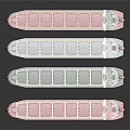 Colorful Cargo Ships As Water Transport With Various Hues And Cargo Holds