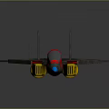 Colorful Fighter Jet Model With Sharp Nose Blue Red Yellow Accents