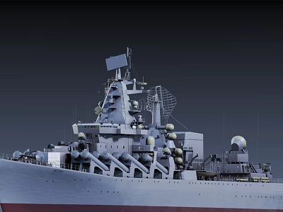 Military Warship Featuring Radar Antennas Mast And Weapon Systems On Deck 3d model
