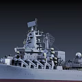 Military Warship Featuring Radar Antennas Mast And Weapon Systems On Deck