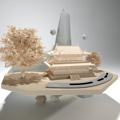 Chinese Cartoon Building Country Wooden Loft 3d model Chinese Cartoon Building Country Wooden Loft 3d model