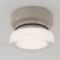 Modern Minimalist Flush Mount Ceiling Light With White Round Lampshade And Sleek Design