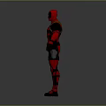 Game and Movie Character Deadpool Wearing Red Black Costume with Mask Utility Belt Holsters