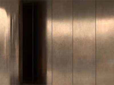 Modern Interior Wall Paneling With Shiny Metal Surface And Clean Vertical Lines 3d model