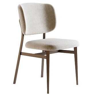 NOOR Metal Fabric Dining Chair 3d model