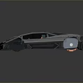 Futuristic Concept Car With Transparent Roof Open Cockpit Orange Wheels And Sleek Design