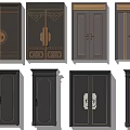 Stylish Security Doors With Diverse Designs Ornate Patterns And Metal Handles 3d model