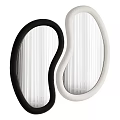 Modern Organic Shaped Mirrors With Black And White Frames For Home Decor