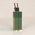 Modern Minimalist Decorative Ornament Set With Green Gold Column Holder And Two Black Accessories