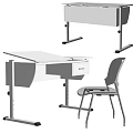 Simple Modern Office Desk With Drawer And Ergonomic Chair Design
