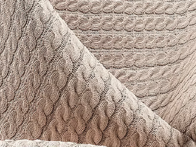 Textured Knitted Fabric Featuring Braided Pattern In Beige 3d model