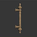 Golden Twisted Brass Door Handle With Decorative Vintage Design For Household Living
