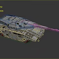 Modern Tank Design With Detailed Armored Structure Cannon Barrel And Tracks