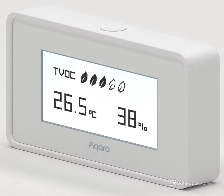 Aqara White Smart Switch Panel With TVOC Temperature Humidity Digital 3d model 