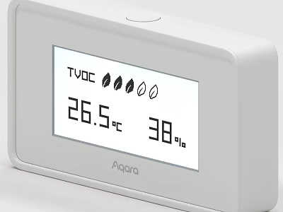 Aqara White Smart Switch Panel With TVOC Temperature Humidity Digital 3d model