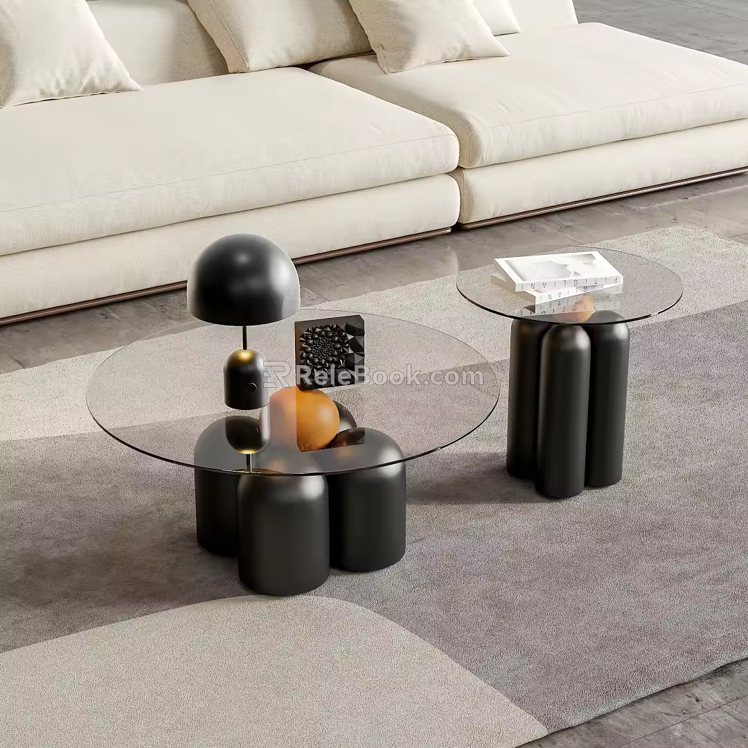 Modern Retro Coffee Table Middle Style Tea Table Ornaments 3d model