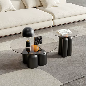 Modern Retro Coffee Table Middle Style Tea Table Ornaments 3d model