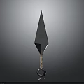 Sharp Metal Weapon With Pointed Blade Ringed Base And Wrapped Handle Design 3d model