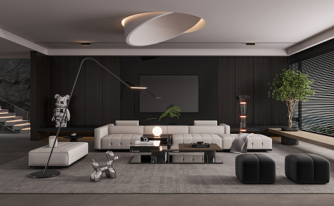 modern living room 3d model