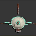 Cartoon Robot Game and Movie Character With Large Orange Eye Green Ears Red Arms
