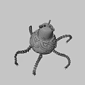 Game Movie Character With Brown Spiral Top Ear Blue Yellow Glowing Eyes And Silver Tentacles