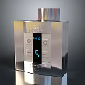 Sleek Modern Stainless Steel Kitchen Appliance With Digital Display And Control Buttons