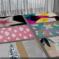 Square Rugs With Various Modern Patterns And Colorful Designs For Home Decor