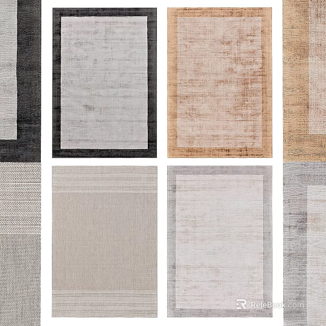 Square Rugs With Neutral Tones Modern Design And Textured Patterns For Home Decor 3d model