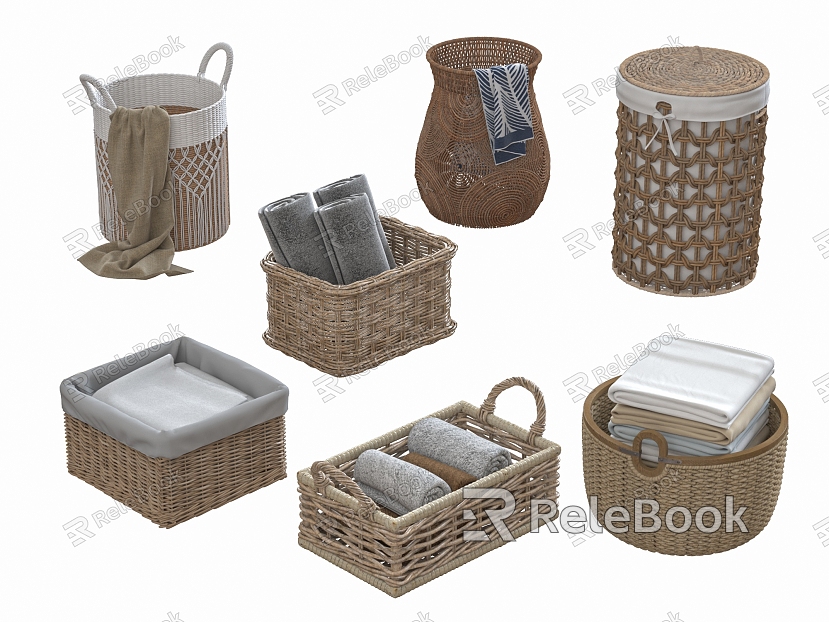 Rattan Woven Storage Basket Bamboo Basket Woven Basket Rattan Woven Dirty model