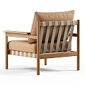 Modern Leisure Chair With Light Brown Upholstered Seat And Wooden Frame