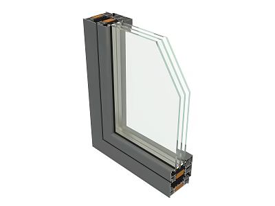 High Quality Aluminum Window Hardware Tools with Glass Panel Frame Structure 3d model