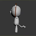 Cartoon Lion Character with White Body and Orange Mane 3D Model in Standing Pose
