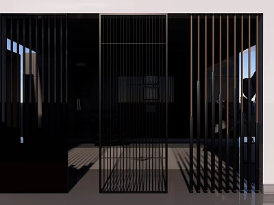 Modern Black Metal Grid Garden Ornaments For Outdoor Decoration And Privacy 3d model